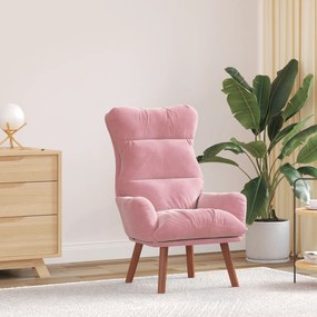 Cadeira Relaxante Veludo Rosa