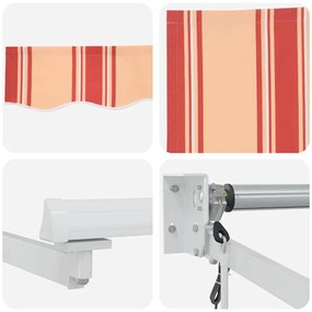 Toldo retrátil automático amarelo e laranja 300 x 250 cm