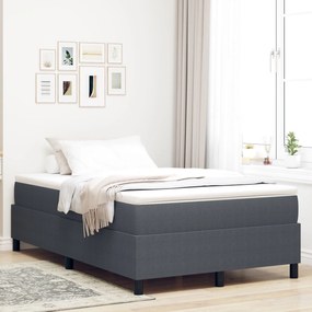Cama Box Spring vidaXL Cinza Escuro 120x200 cm Tecido Cordinho
