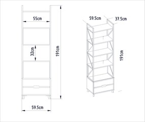 Estante Frida – Branco – 59,3x191x35,2 cm