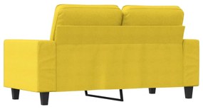 Sofá de 2 lugares 120 cm tecido amarelo-claro