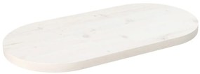 vidaXL Tampo de mesa oval 60x30x2,5 cm madeira de pinho maciça branco
