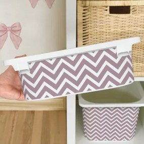 Autocolante para caixa IKEA TROFAST - Chevron cor-de-rosa (zig-zag)
