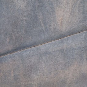 Poltrona couro de cabra genuíno 60x80x87 cm cinzento