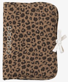 Capa para boletim de saúde em gaze de algodão leopardo ENVIE DE FRAISE personalizável bege