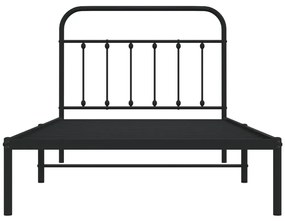 Estrutura de cama com cabeceira 107x203 cm metal preto