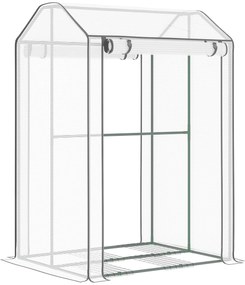 Estufa de Jardim Estufa com Porta Enrolável 8 Orifícios de Ventilação