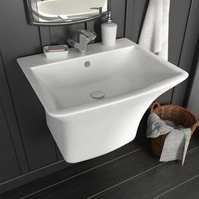 vidaXL Lavabo Branco 53 x 44 x 37 cm Cerâmica Vidrada