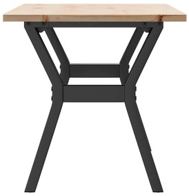 Mesa de centro estrutura em Y 100x50x45cm pinho e aço