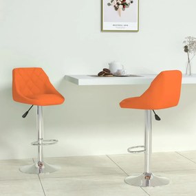 vidaXL Bancos de bar 2 pcs couro artificial laranja