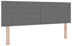 Cama Box Spring com Colchão e Luz LED Cinza 160x200 cm Tecido de Velud