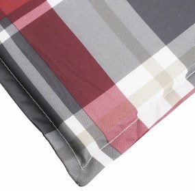 Almofadão p/ espreguiçadeira tecido oxford xadrez vermelho