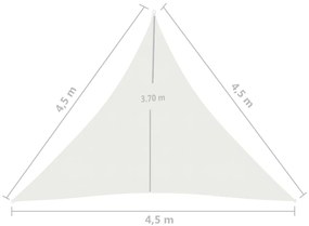Para-sol estilo vela 160 g/m² 4,5x4,5x4,5 m PEAD branco