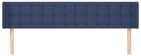 Cabeceira de cama c/ abas tecido 163x16x78/88 cm azul
