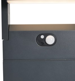 LED Luminária de poste exterior cinza escuro com sensor de movimento 60cm IP54 Solar - Judge Moderno