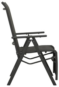 Cadeiras de jardim reclináveis 2 pcs textilene e alumínio preto