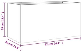 Vaso/floreira 62x30x29 cm aço antracite