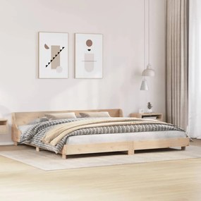 Estrutura de cama com cabeceira 180x200 cm pinho maciço