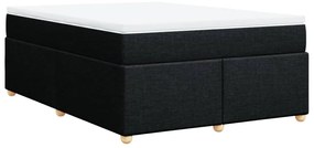 Cama com molas/colchão 160x200 cm tecido preto