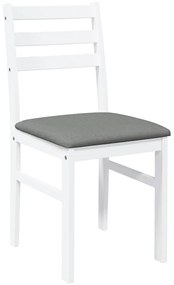 Cadeiras de jantar com almofadões 2 pcs madeira maciça branco