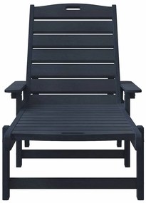 Espreguiçadeiras vidaXL 2 pcs Azul-marinho 162x53x98.5 cm HDPE