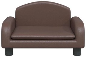 Cama para cães 50x40x30 cm couro artificial castanho