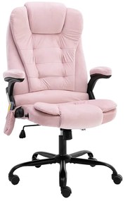 Cadeira de escritório c/ função de massagem veludo rosa