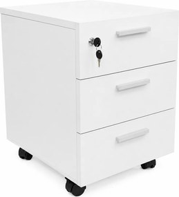 Bloco de Gavetas Riva Branco 3 Gavetas 380x470x535mm em Melamina