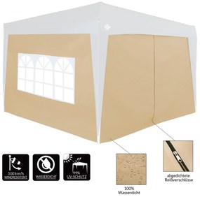 Conjunto de 2 paredes laterais dobráveis para Tenda (NÃO NCLUÍDO) 6 x 2 m Bege
