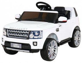 Carro elétrico para Crianças 12V Land Rover Discovery Rodas Eva, Assento de couro Branco