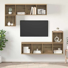 Conjunto de móvel de TV 4 pcs carvalho artisiano