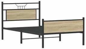 Estrutura de cama sem colchão 107x203 cm carvalho sonoma