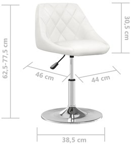 Cadeiras de jantar 6 pcs couro artificial branco