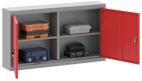 Armário de Ferramentas VidaXL Montado na Parede Vermelho 100x20x55 cm