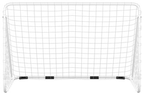 Baliza de futebol com rede 180x90x120 cm aço branco