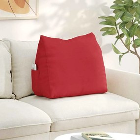 vidaXL Travesseiro para Costas Vermelho 60 x 20 x 50 cm tecido