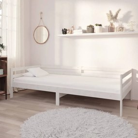 Sofá-cama com gavetas 90x200 cm pinho maciço branco