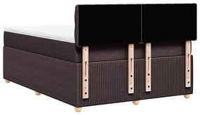 Cama com molas/colchão 140x200 cm tecido castanho-escuro