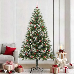 vidaXL Árvore de Natal Artificial com Dobradiças e Neve Coberta 240 cm