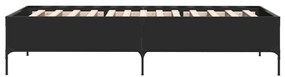 Estrutura de cama 90x200 cm derivados de madeira/metal preto