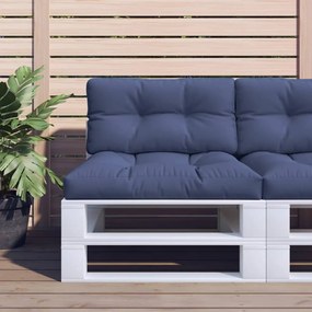 Almofadão para sofá de paletes 120x40x12 cm tecido azul-marinho