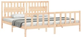 Cama sem colchão 200x200 cm madeira de pinho maciça