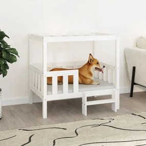 vidaXL Cama para cães 95,5x73,5x90 cm madeira de pinho maciça branco