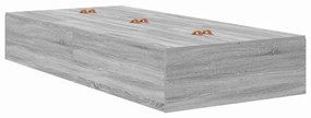 Estrado de Cama de Armazenamento Cinza Sonoma 75x190 cm