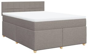 Cama com molas/colchão 140x190 cm tecido castanho-acinzentado