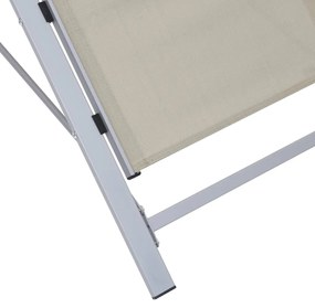 Espreguiçadeiras com mesa 2 pcs alumínio cor creme