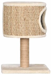 Árvore p/ gatos c/ ninho e poste arranhador 52 cm erva marinha