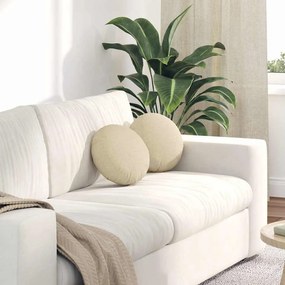 vidaXL Almofadas de Assento 2 pcs Creme Ø30 x 13 cm tecido