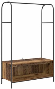 Cabide com Prateleiras Madeira Antiga 100x44x160 cm