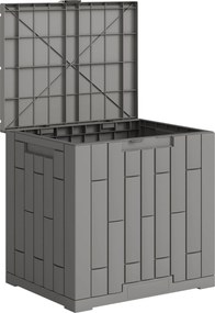 Baú Exterior Capacidade 114 L Baú de Armazenamento Exterior Resistente à Água e aos Raios UV com Fecho Cinzento
